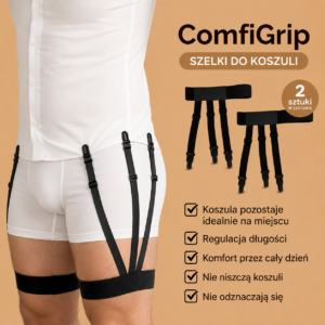 ComfiGrip - Szelki utrzymujące koszule w spodniach (zestaw dwóch sztuk)